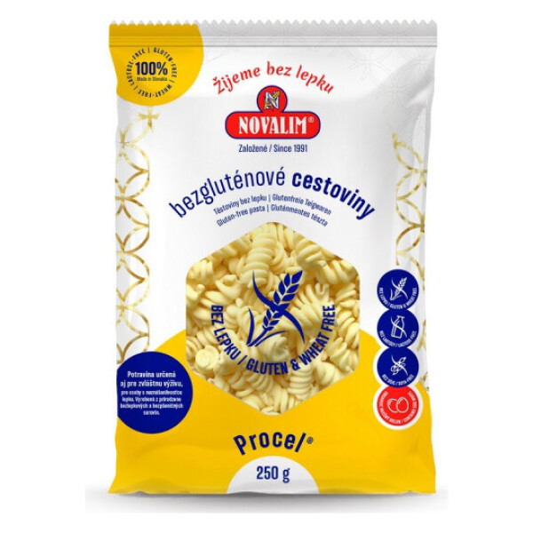 NOVALIM Bezlepkové cestoviny špirály 250 g