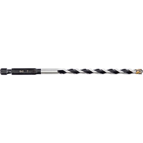 C.K T3114 0715 tvrdý kov viacúčelový vrták 7 mm Celková dĺžka 150 mm šesťhranný záhlbník 1 ks; T3114 0715