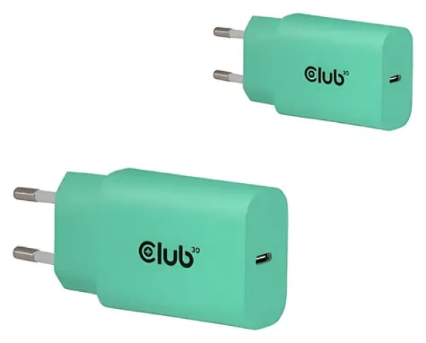 Club 3D CAC-3020 zelená / Nabíjačka USB-C / 2-pack / 30W / Power Delivery (CAC-3024)
