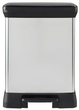 Curver Deco Bin Duo strieborný / Odpadkový kôš / 10 + 18 l / dve priehradky (203291)