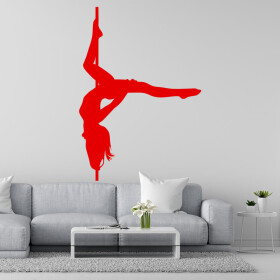 Veselá Stena Samolepka Pole dance Farba: červená, Veľkosť: 60 x 42 cm