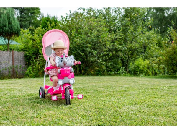 Mamido Detská trojkolka slon so zvukovými efektmi ružová